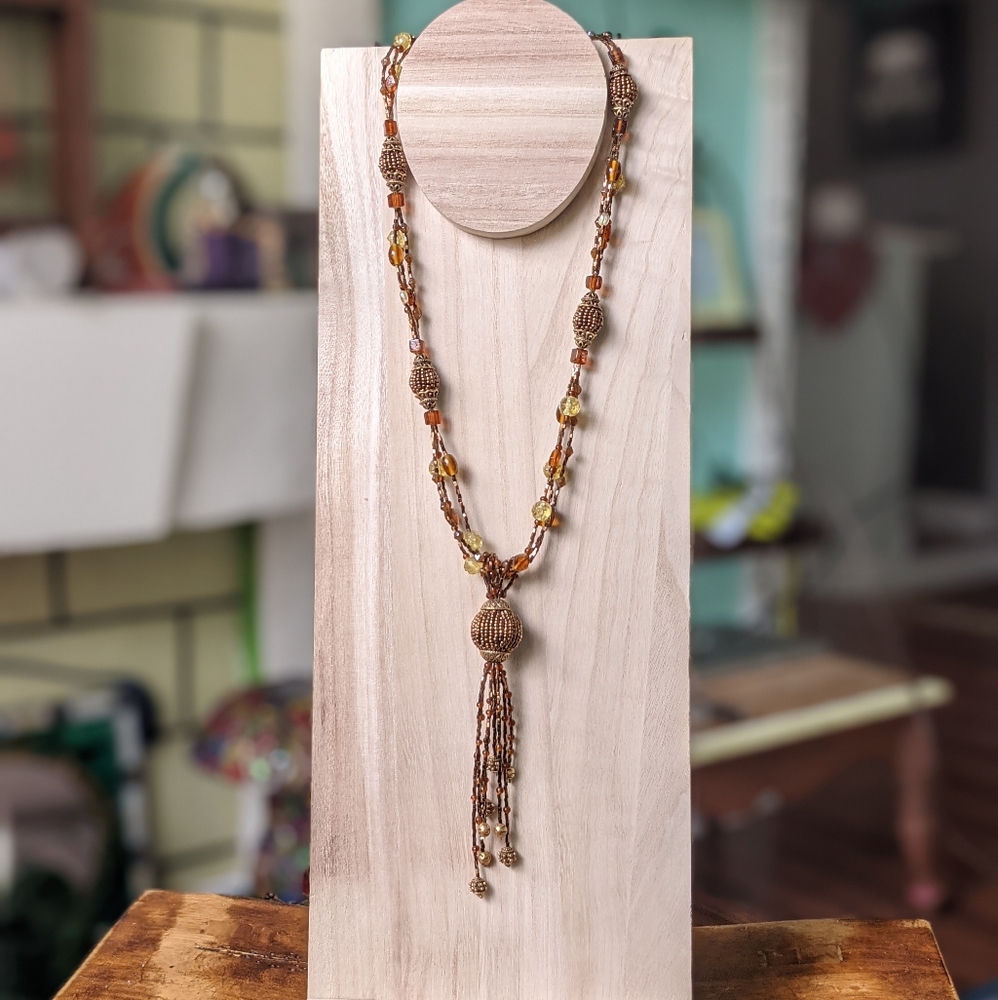 Chico's beaded tassel necklace